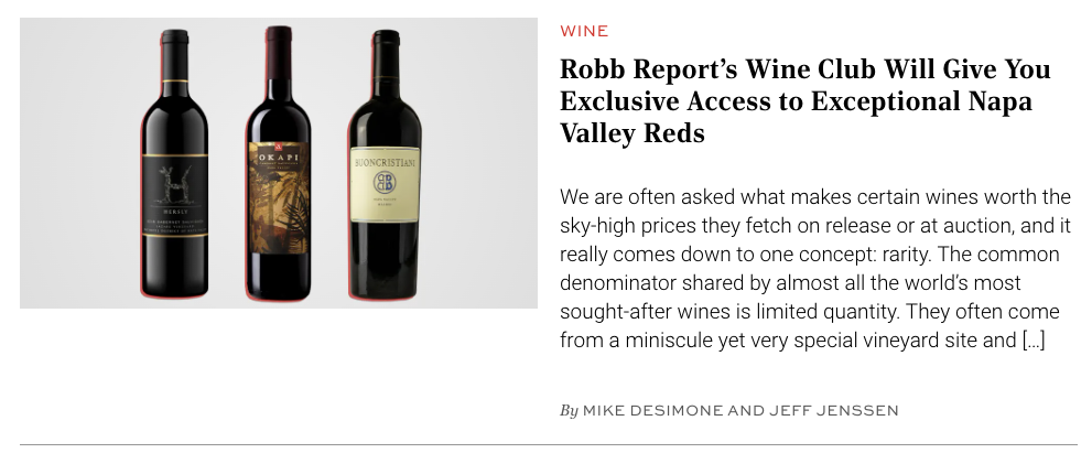 Robb Report's Wine Club